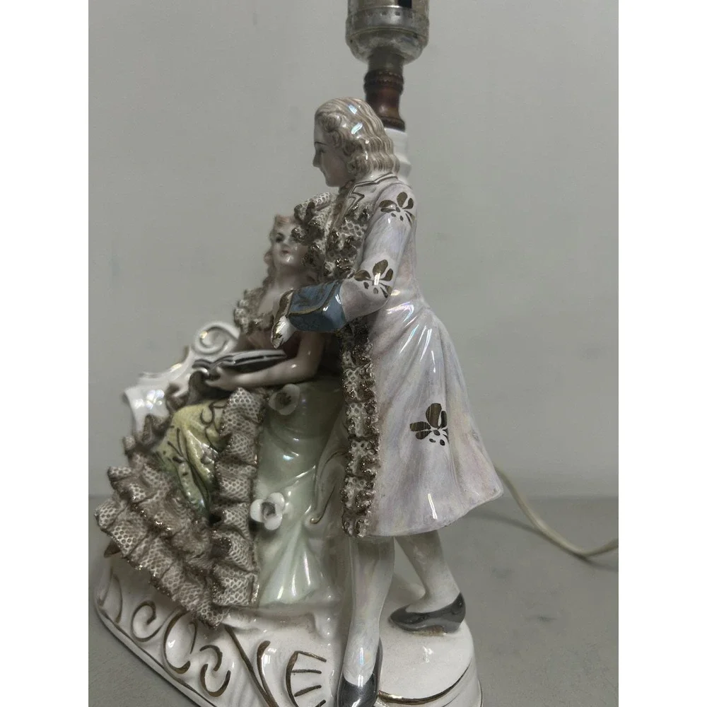 Rare Vintage Made in Japan Antique Porcelain Victorian Lamp Royal Rococco